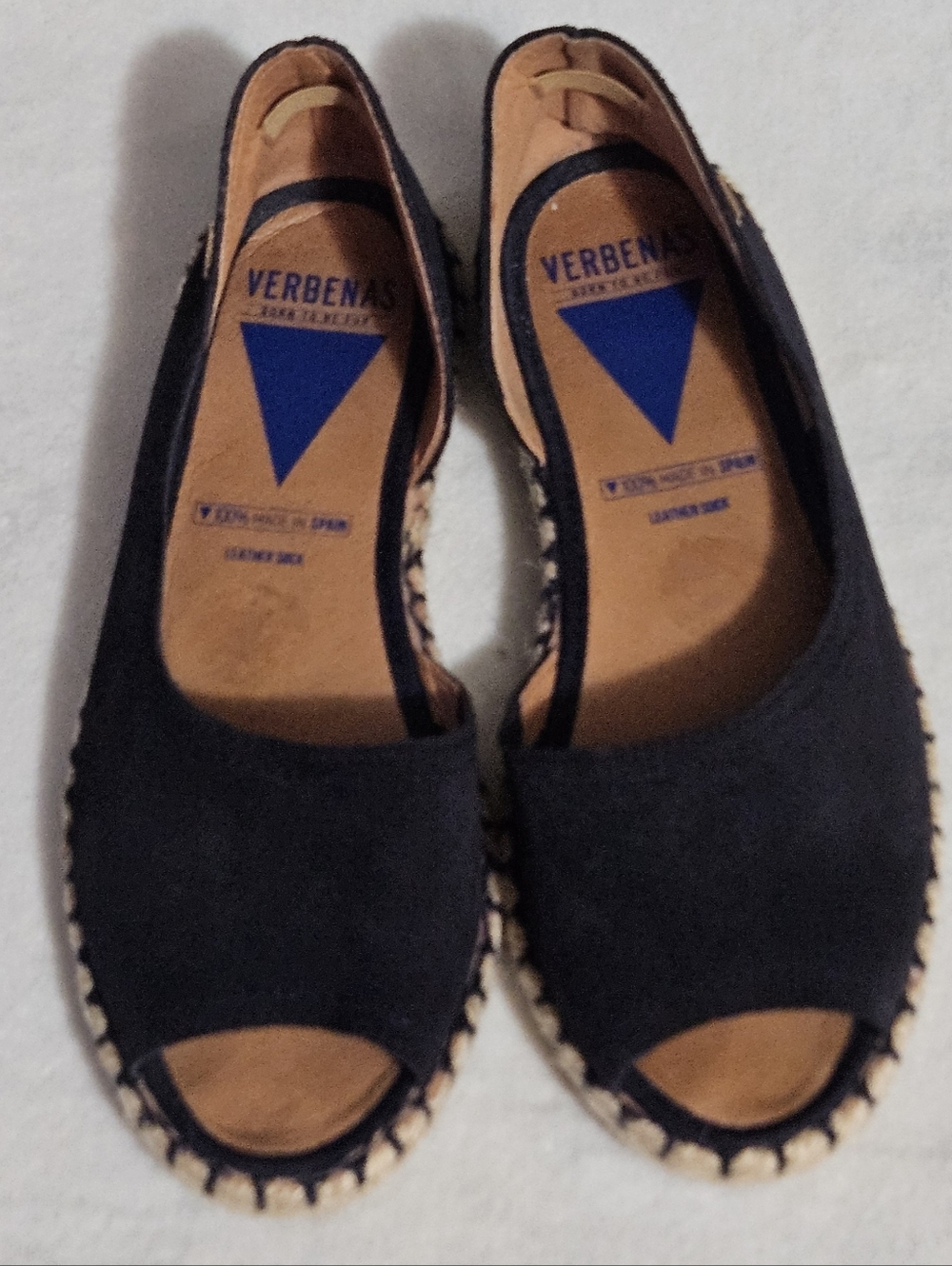 Verbenas Cruz 7.5 38 Made In Spain Slip On Flats/ Espadrille Shoes EUC